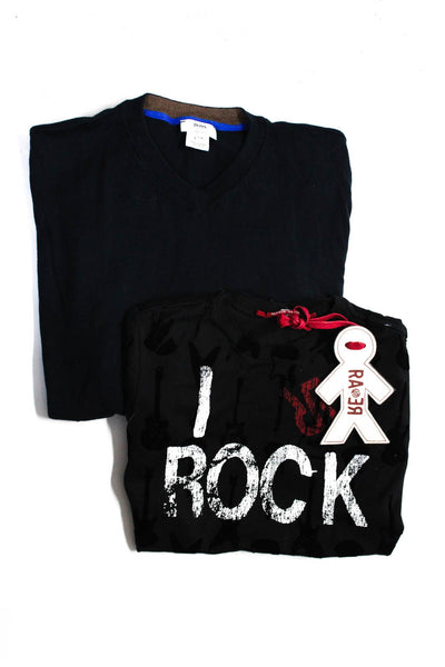 Boss Hugo Boss Boys Crew Neck Sweater Rock Tee Shirt Black Blue Size 8 16 Lot 2