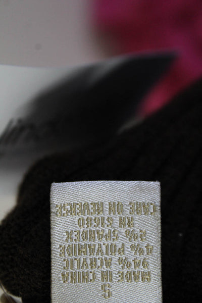 525 America Womens Rib Knit Colorblock Zip Up Hoodie Jacket Brown Green Size S