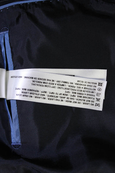 Massimo Dutti Mens Pinstriped Three Button Blazer Jacket Black Size 44