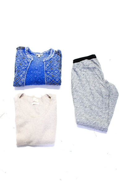 Zara Knit Zara Trafaluc Womens Beaded Jacket Sweater Pants Beige Size S/M Lot 3