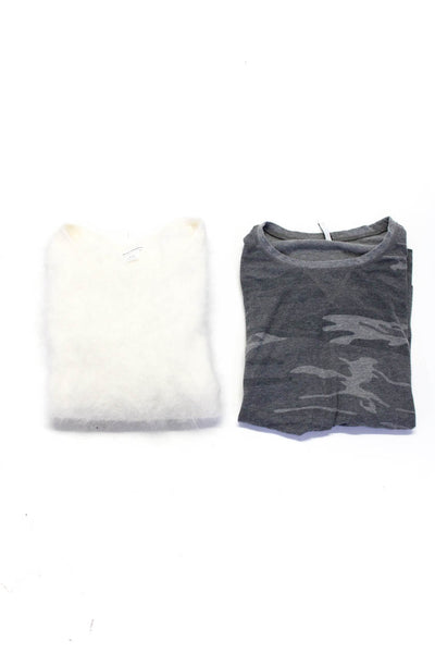 Club Monaco Z Supply Womens Angora Rabbit Thermal Sweater White Size XS/M Lot 2