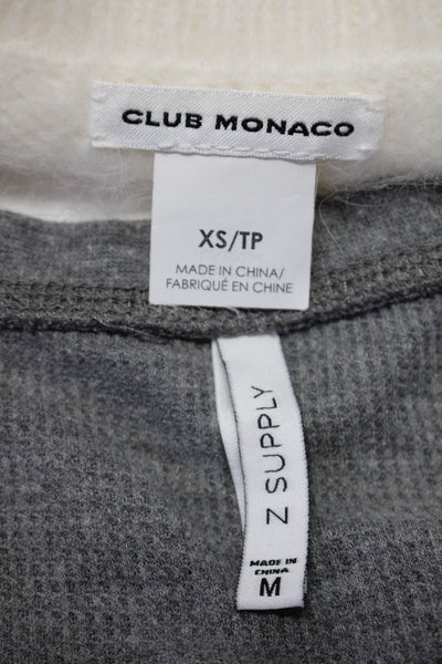 Club Monaco Z Supply Womens Angora Rabbit Thermal Sweater White Size XS/M Lot 2