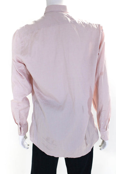 Theory Mens Button Down Dress Shirt Pink Cotton Size 16 32/33