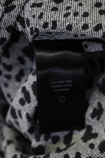 Rag & Bone Womens Silk Cheetah Print Hidden Placket Blouse Top Gray Black Size S