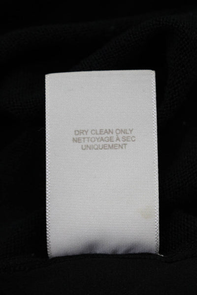 Si Iae Womens Cotton V-Neck Split Hem 3/4 Sleeve Knit Shirt Top Black Size S