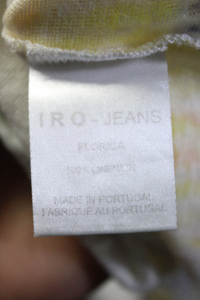 IRO Jeans Women's Abstract Cotton Crew Neck Tank Top White Size S