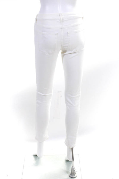ACNE Studios Women's Denim Mid-Rise Skinny Jeans White Size 26