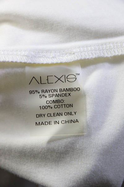Alexis Women's' Ruffle Short Sleeve Crew Neck Top Off White XS