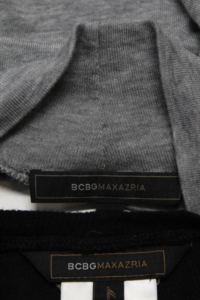 BCBGMAXAZRIA Women's  Crewneck Long Sleeves Blouse Black Gray Size XS Lot 2