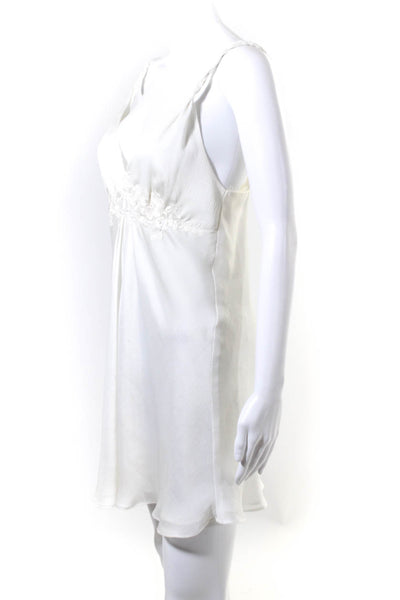 Oscar de la Renta Pink Label Womens Floral A Line Dress White Size Small