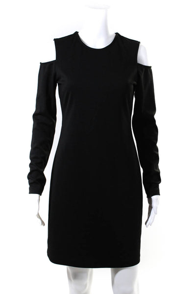 Parker Womens Long Sleeve Cold Shoulder Body Con Dress Black Size Small
