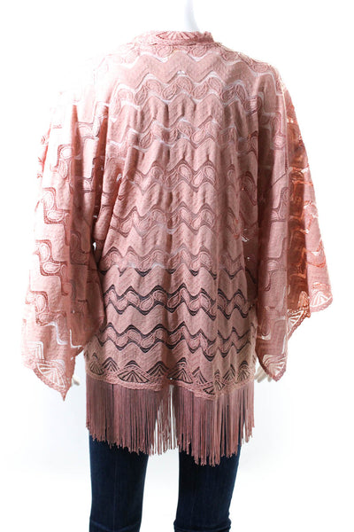 Anna Sui Womens Paisley Knit Butterfly Sleeves Blouse Pink Size One Size