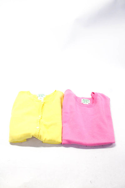 Best & Co Girls Cardigan Sweater Tank Top Yellow Pink Cotton Size 8 Lot 2