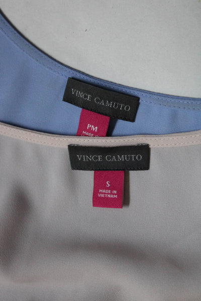Vince Camuto Womens Darted Sleeveless Peplum Tank Tops Pink Blue Size S PM Lot 2