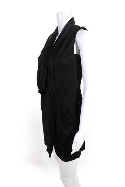 BCBG Max Azria Runway Womens Draped Darted Backless Mini Dress Black Size XS