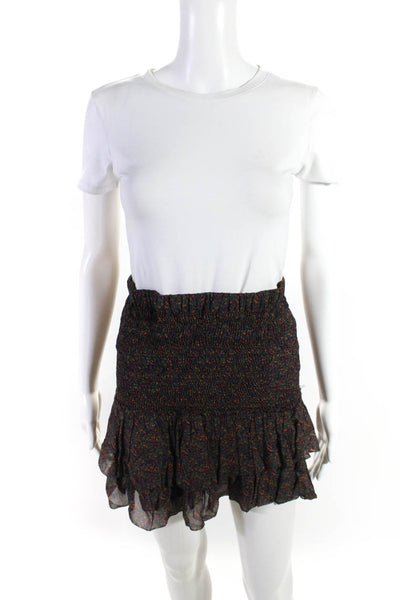 Etoile Isabel Marant Womens Ruche Spot High Waist Ruffle Skirt Purple Size EUR36