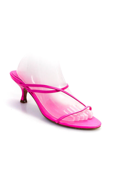 Schutz Women's Mid Heel Stiletto Heel Slip On Mule Sandals Pink Size 9.5