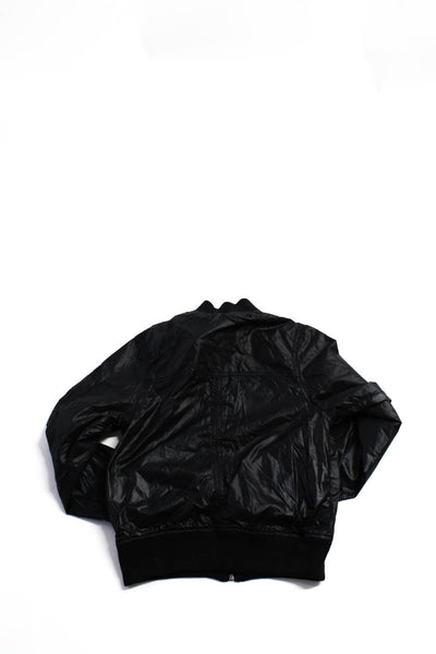 Ikks Label Unisex Kids Long Sleeve Front Zip Mock Neck Jacket Black Size 10