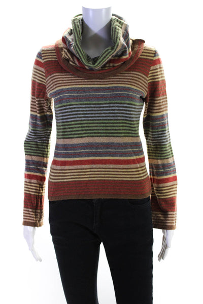 Kookai Womens Wool Knit Striped Cowl Neck Long Sleeve Sweater Multicolor Size 1