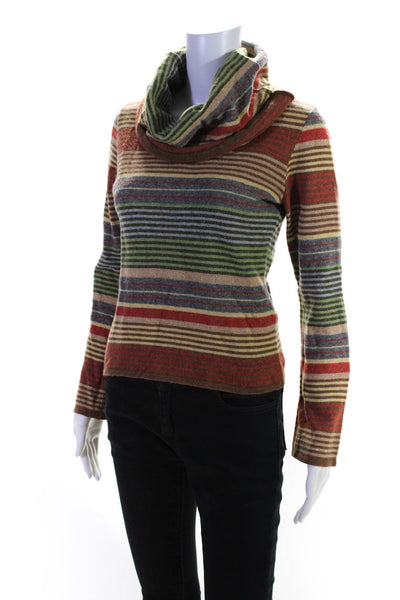 Kookai Womens Wool Knit Striped Cowl Neck Long Sleeve Sweater Multicolor Size 1
