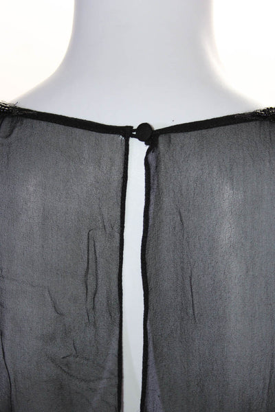 Barbara Katz Womens Beaded Short Sleeve Body Con Dress Black Size 10