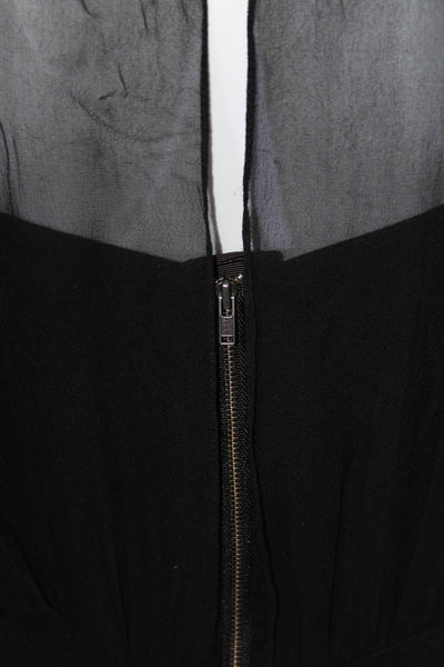 Barbara Katz Womens Beaded Short Sleeve Body Con Dress Black Size 10