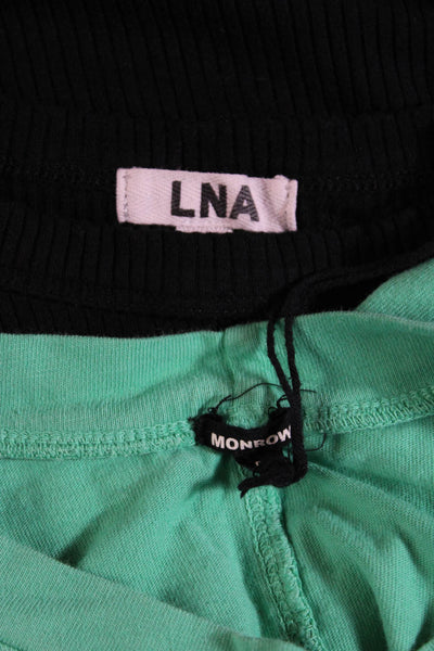 Monrow LNA Womens Tees Tops Blouses Black Size S M Lot 2