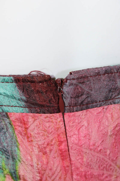 Tracy Reese Womens Silk Cinch Waist Peplum Sheath Corset Dress Multicolor Size 4
