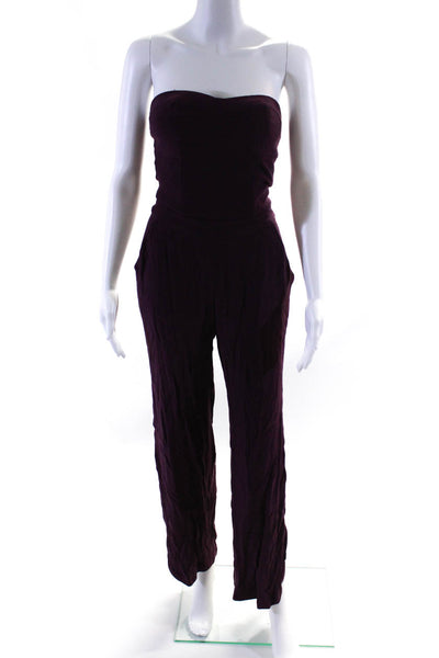 Cynthia Vincent Women's Sleeveless Sweetheart Zip Up Jumpsuit Purple Size 0