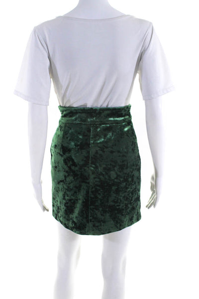 Sandro Womens Green Velour Side Zip Lined Pencil Skirt Size 0