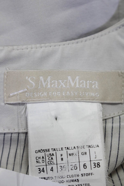 'S Max Mara Womens Pleated Sleeveless A Line Knee Length Dress Grey Black Size 4