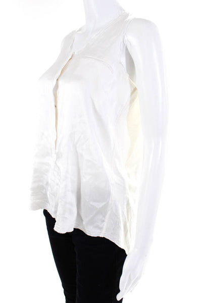 Go By GoSilk Women's Scoop Neck Sleeveless Blouse White Size XS