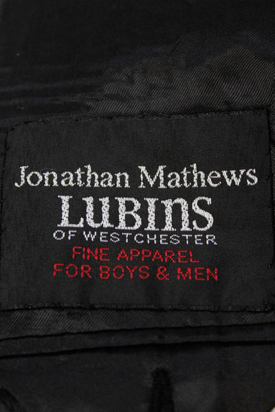Jonathan Matthews Mens Collared Striped Wool Blazer Pants Set Gray Size 17