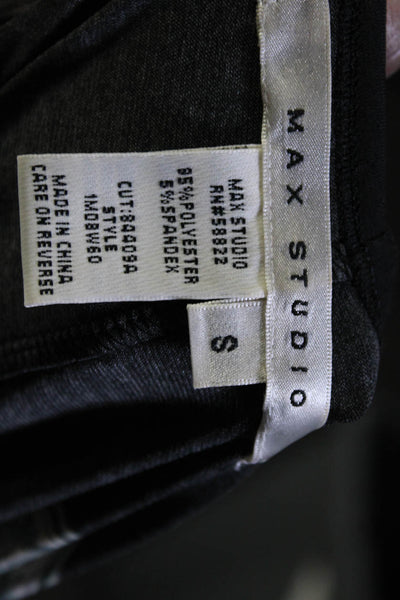 Max Studio Women's Cowl Neck Short Sleeve Mini T-Shirt Dress Black Size S