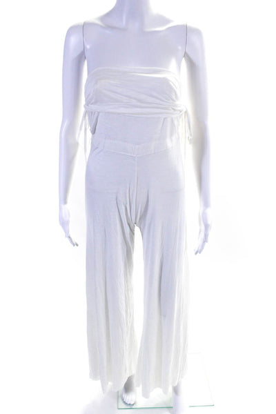 Neiman Marcus Women's Sleeveless Ruched Jumpsuit White Size S