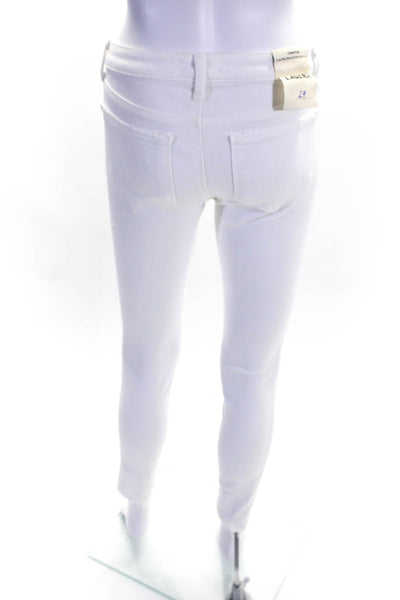L'Agence Womens Low Rise Chantal Skinny Leg Jeans White Cotton Size 24