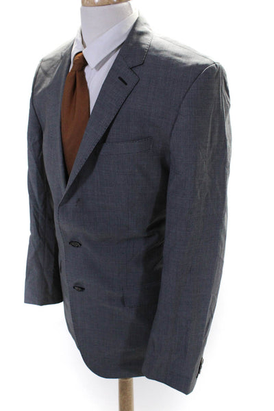 Boss Hugo Boss Mens Two Button Notched Lapel Blazer Jacket Gray Size 42L