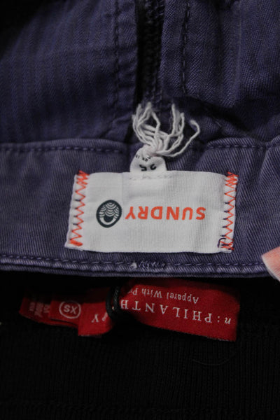 Sundry Philanthropy Womens Denim Knit Short Shorts Purple Black Size XS 25 Lot 2