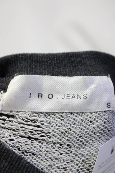 IRO Jeans Womens Cotton Short Sleeve Open Knit T-Shirt Top Gray Size S