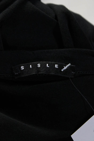 Sisley Womens Cotton Studded Round Neck Short Sleeve T-Shirt Black Size M