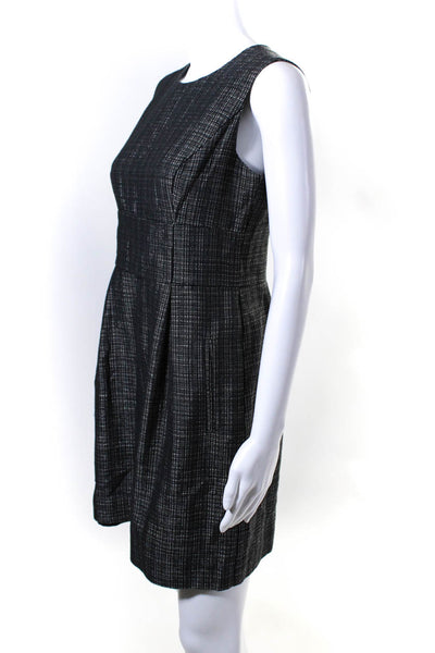 Michael Michael Kors Womens Cotton Tweed Sleeveless Pleated Dress Black Size 6