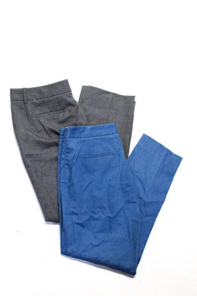 J Crew DNKY Womens Solid Wool Wide Leg Dress Pants Gray Blue Size 6/10 Lot 2