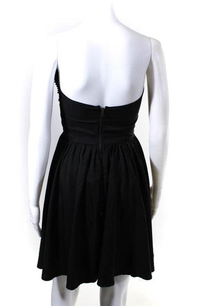 Kiwi Tucker Womens Solid Beaded Sleeveless Sweetheart Dress Black Size Small