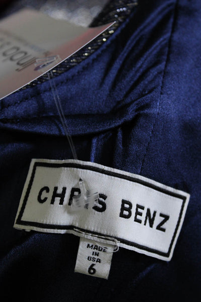 Chris Benz Women's Sequin One Shoulder Slit Mini Dress Purple Size 6