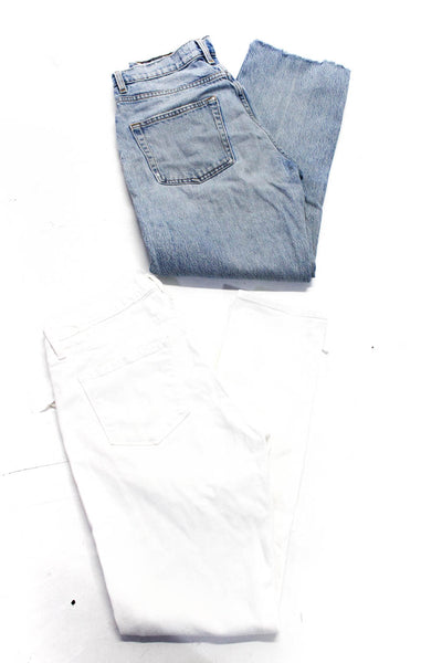 Frame Women's Midrise Five Pocket Skinny Denim Pant White Blue Size 26 Lot 2