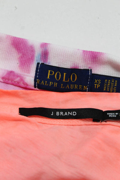 J Brand Polo Ralph Lauren Womens Short Sleeve Polo Tee Shirt Orange XS Lot 2