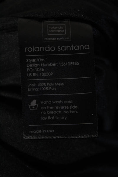 Rolando Santana Women's Scoop Neck Sleeveless Sequin Mini Dress Black Size 4