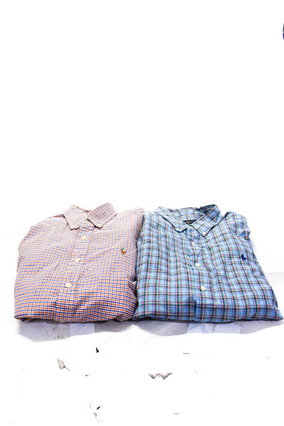 Ralph Lauren Blue Label Men's Striped Shirts Orange Blue Size M XL Lot 2