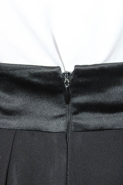 Andrew Gn Womens Silk Bow Pleated Hook & Eye Zipped Skirt black Size EUR36