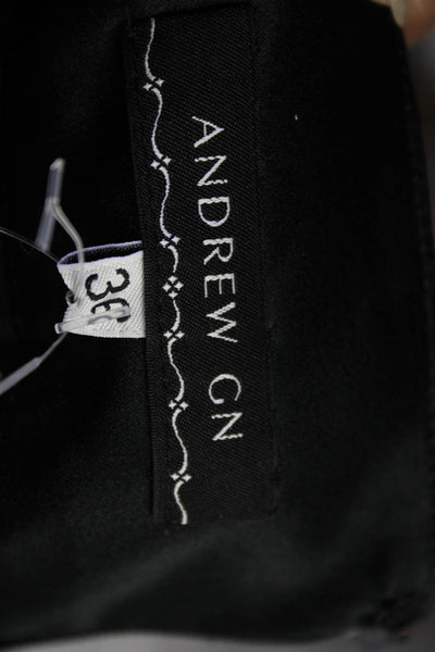 Andrew Gn Womens Silk Bow Pleated Hook & Eye Zipped Skirt black Size EUR36
